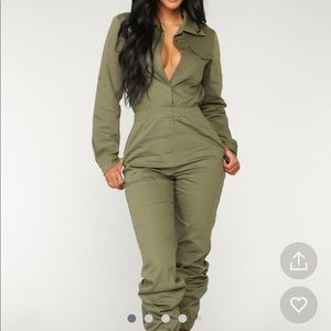 One piece olive jumpsuit